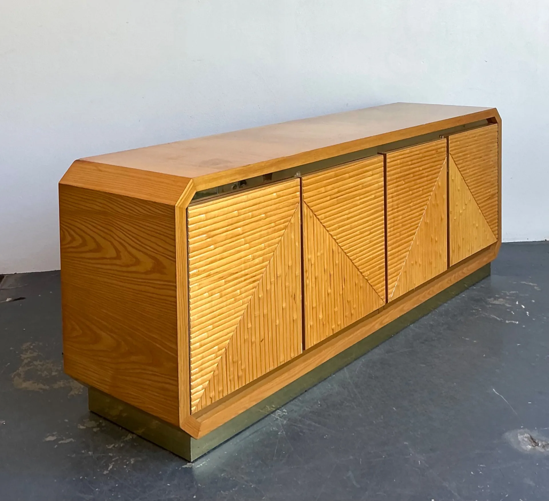 Vintage Geometric Bamboo Credenza — additional photo 2
