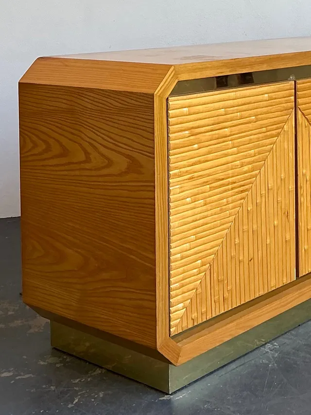 Vintage Geometric Bamboo Credenza — additional photo 3