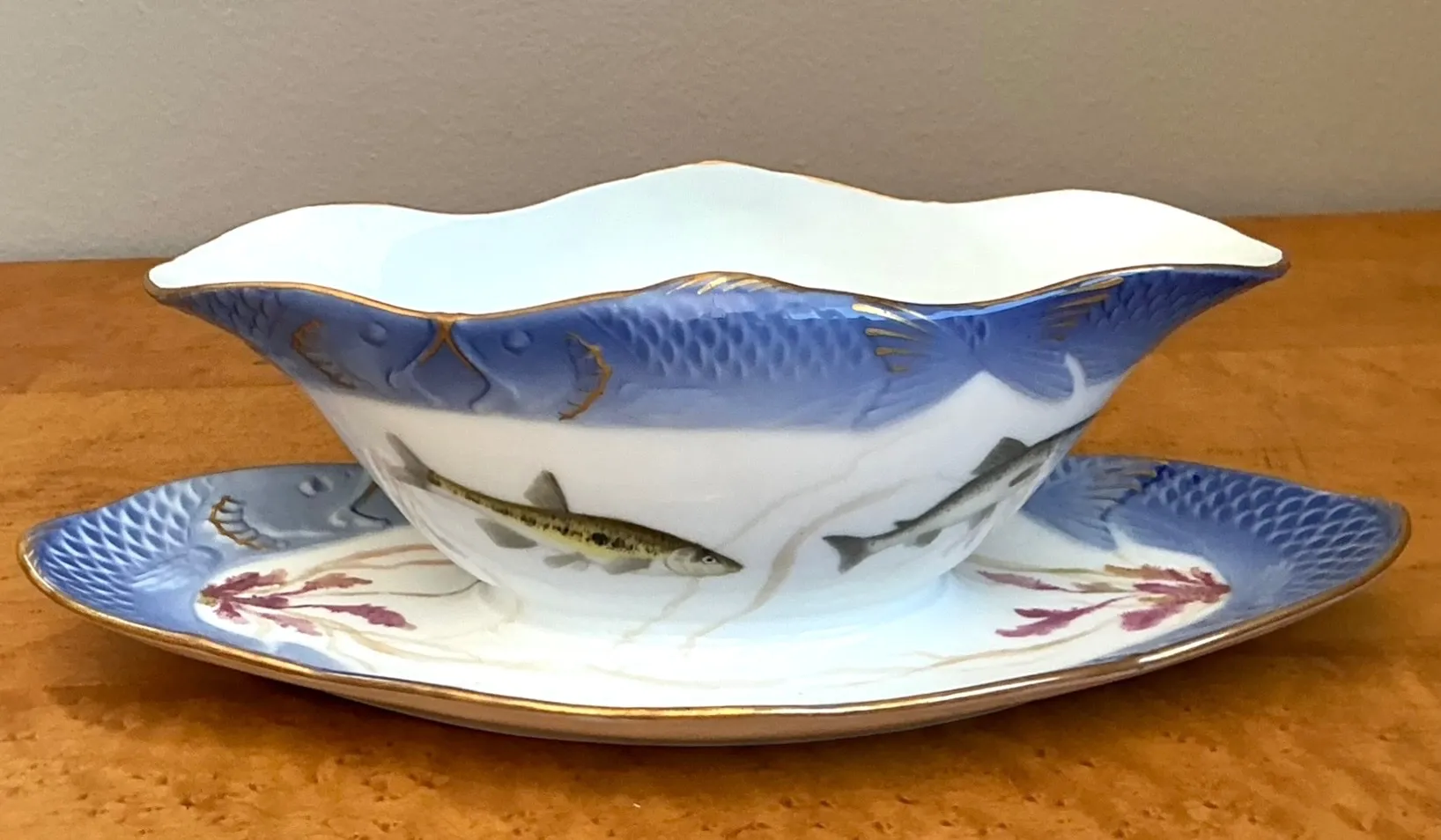 Vintage Royal Copenhagen Ichthyological Porcelain Gravy Bowl — additional photo 2