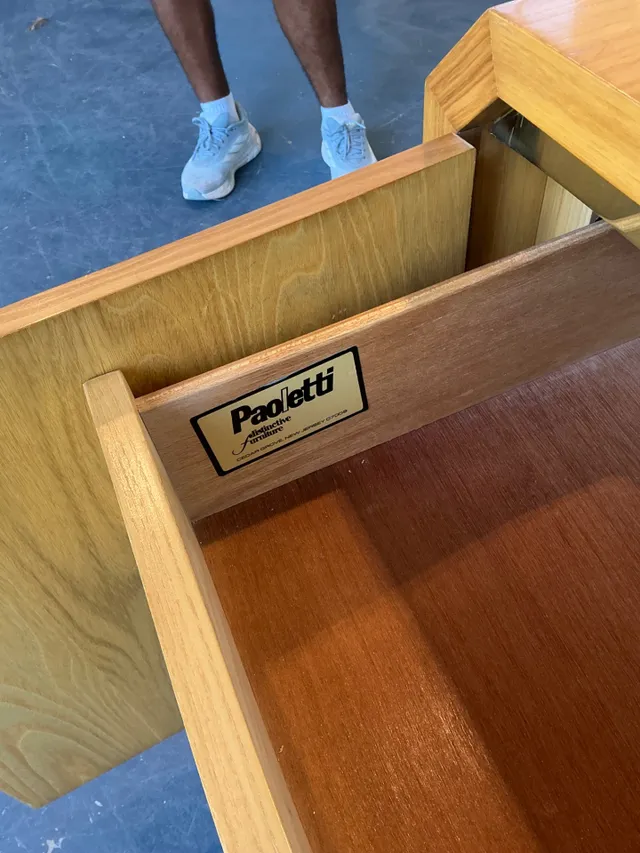 Vintage Geometric Bamboo Credenza — additional photo 1
