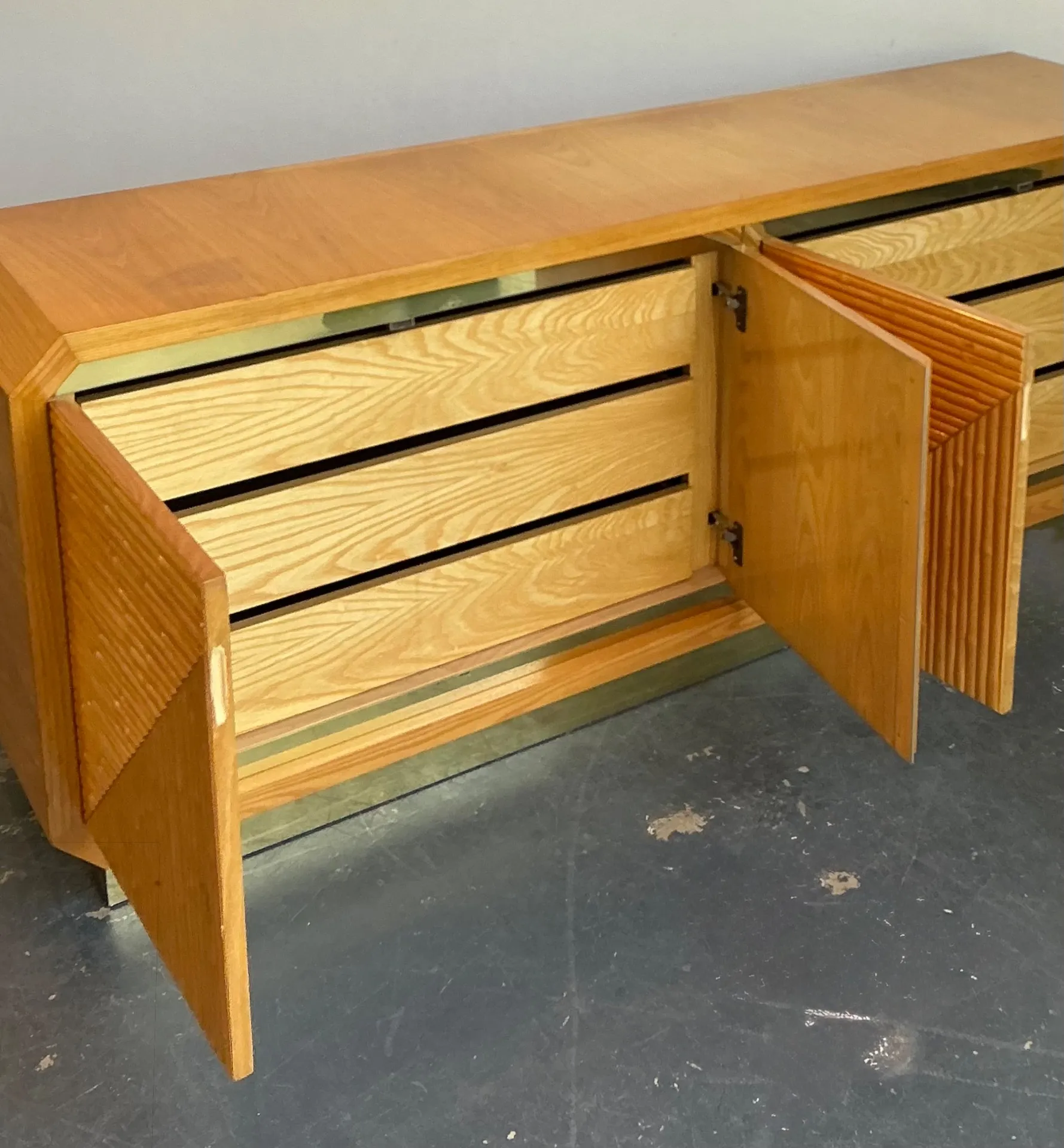 Vintage Geometric Bamboo Credenza — additional photo 7