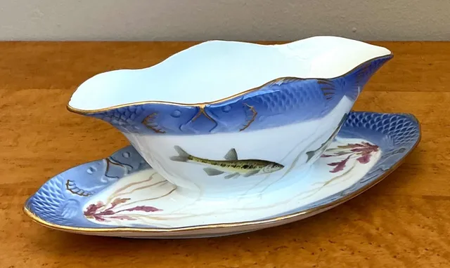 Vintage Royal Copenhagen Ichthyological Porcelain Gravy Bowl — additional photo 5