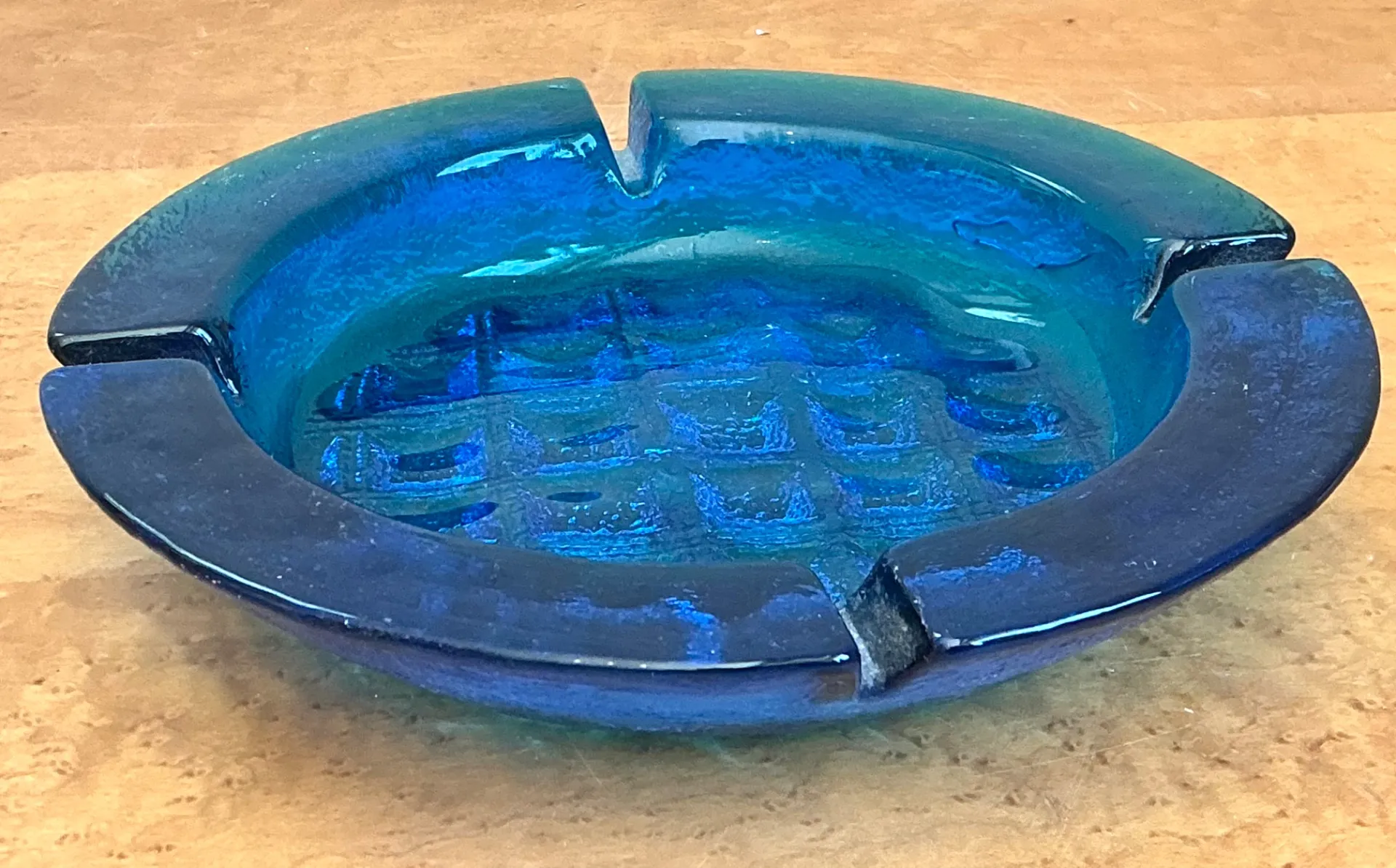 Vintage Cobalt Glass Ashtray — additional photo 7