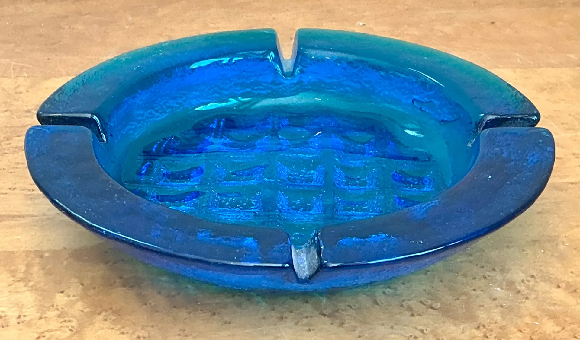 Vintage Cobalt Glass Ashtray — additional photo 5