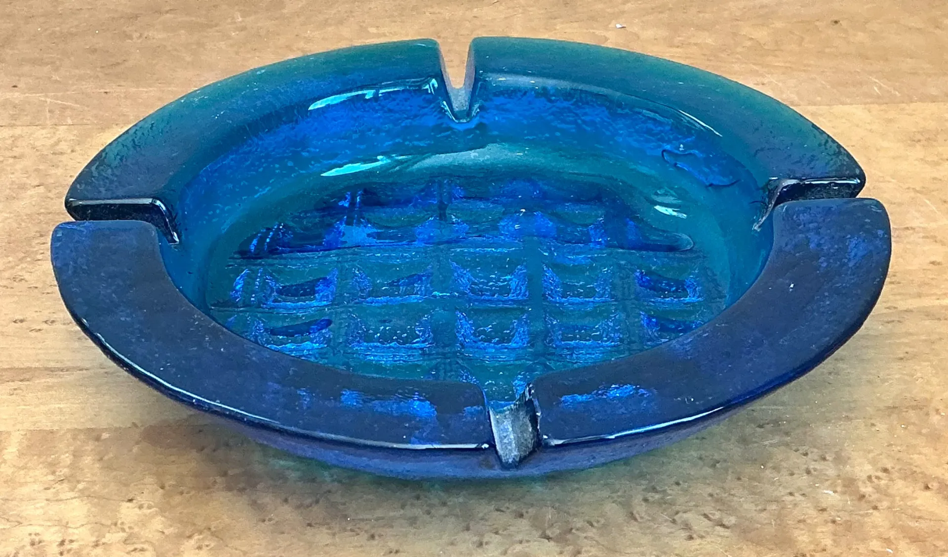 Vintage Cobalt Glass Ashtray — additional photo 8