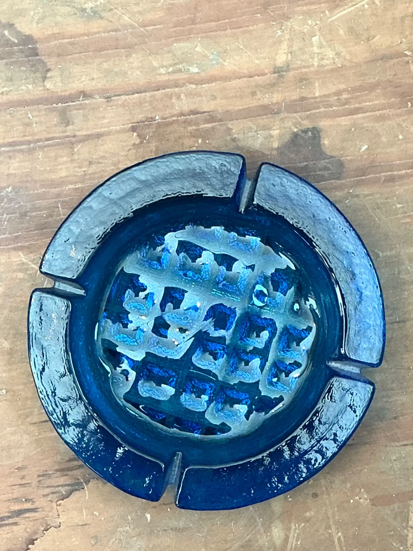 Vintage Cobalt Glass Ashtray — additional photo 6