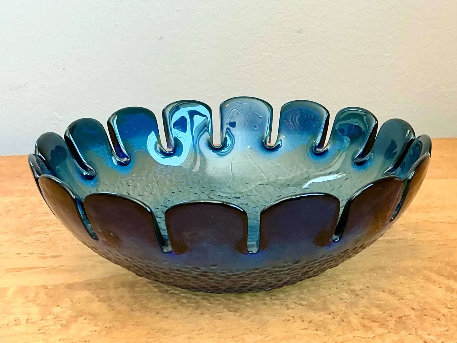 Vintage Swedish Scalloped Glass Bowl — additional photo 1