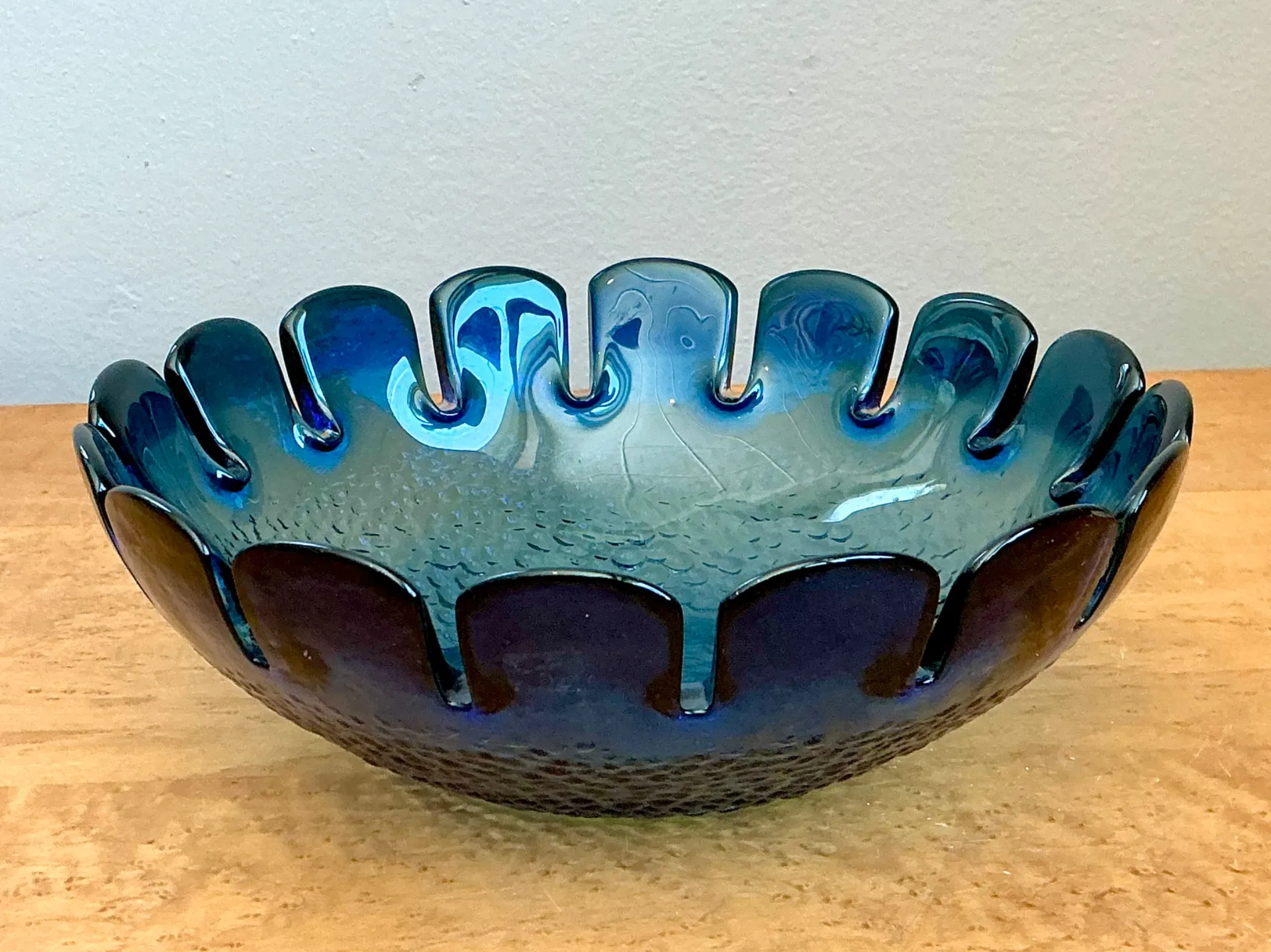 Vintage Swedish Scalloped Glass Bowl — additional photo 7