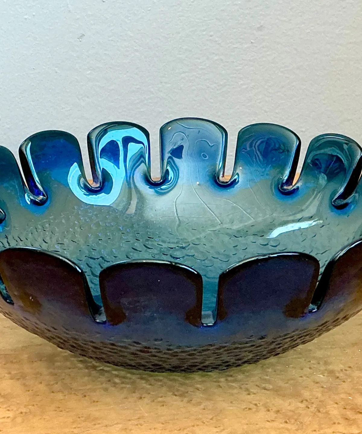 Vintage Swedish Scalloped Glass Bowl — additional photo 7