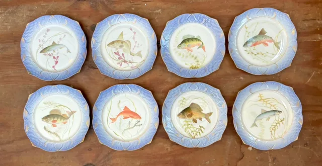 Vintage Royal Copenhagen Ichthyological Porcelain Plates - Set of 12 — additional photo 5