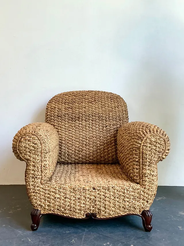 Vintage Ralph Lauren Organic Modern Woven Seagrass Club Chair — additional photo 2
