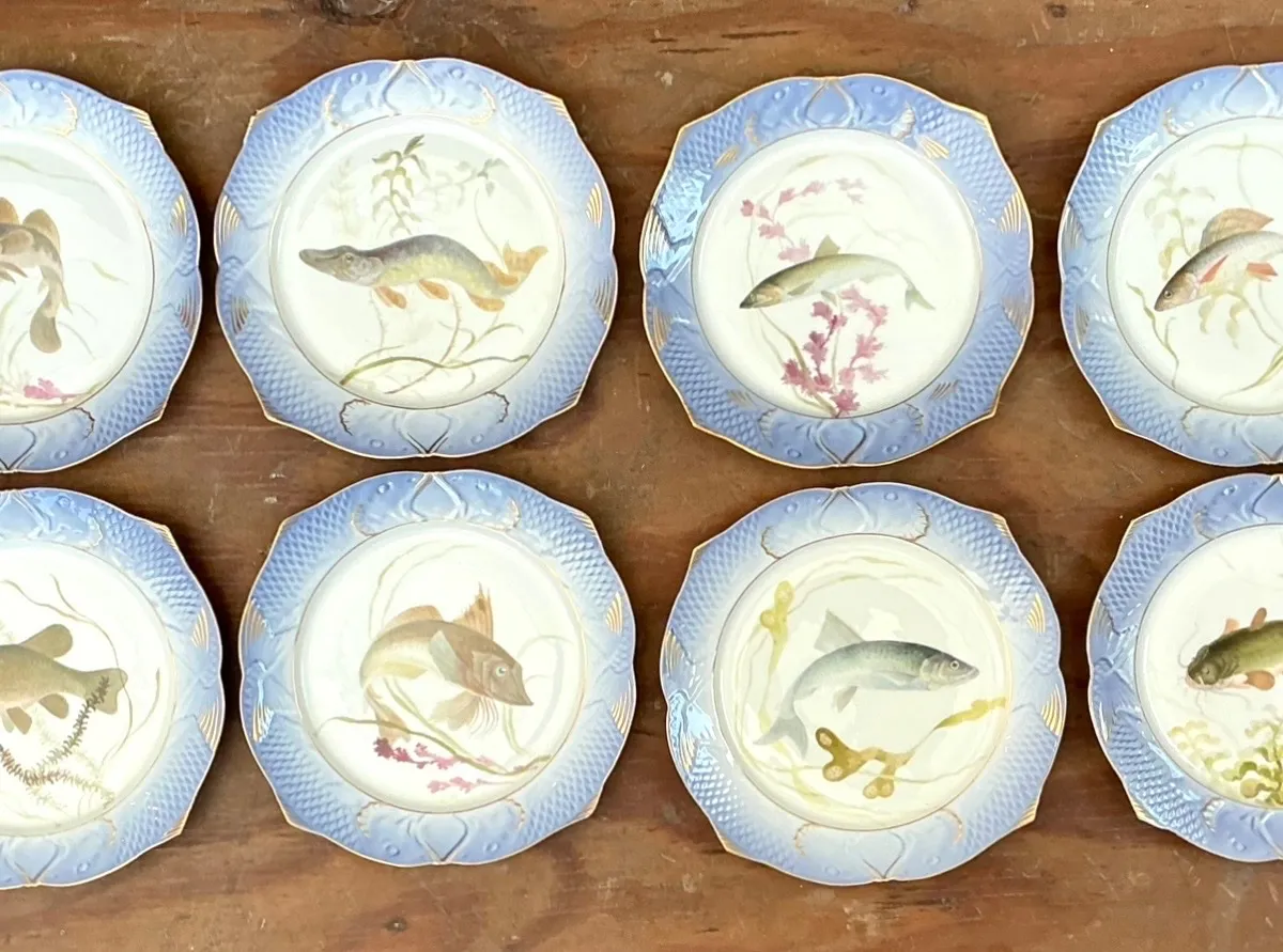 Vintage Royal Copenhagen Ichthyological Porcelain Plates - Set of 12 — additional photo 7
