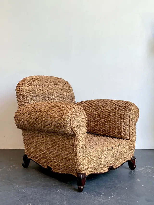 Vintage Ralph Lauren Organic Modern Woven Seagrass Club Chair — additional photo 4