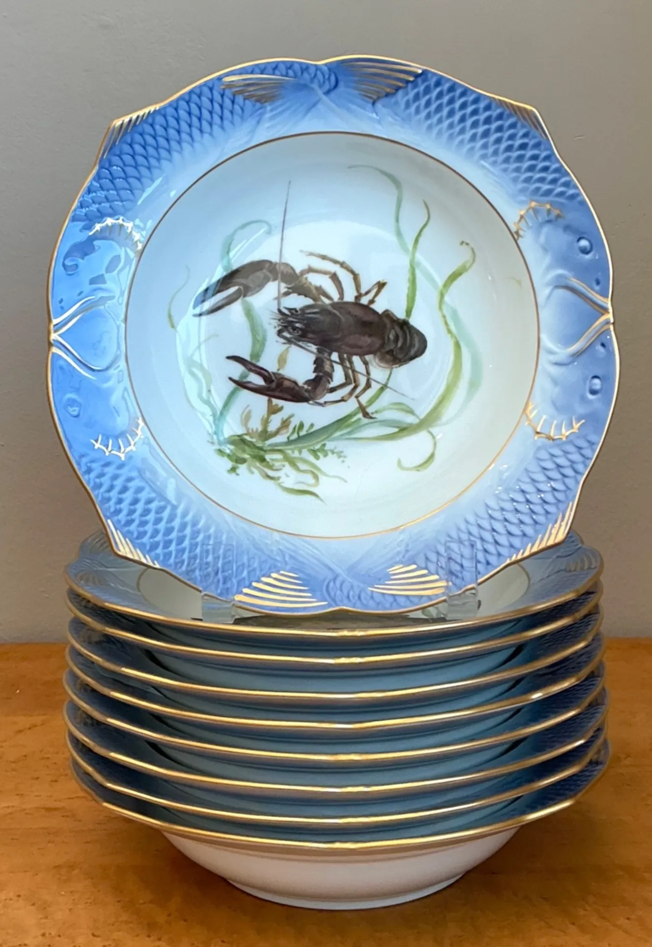 Vintage Royal Copenhagen Ichthyological Porcelain Fish Bowl - Set Of 8; — additional photo 2