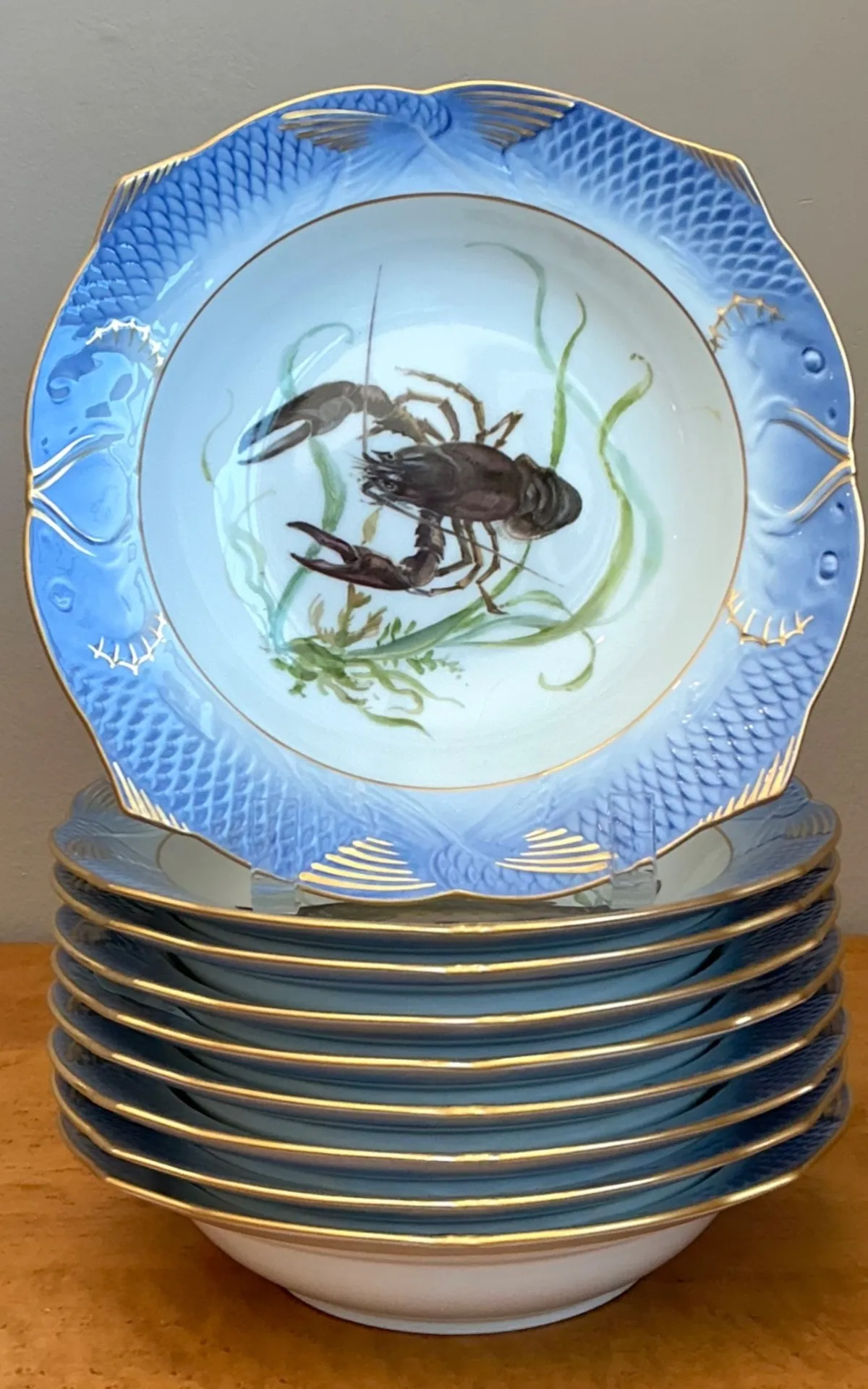 Vintage Royal Copenhagen Ichthyological Porcelain Fish Bowl - Set Of 8; — additional photo 2