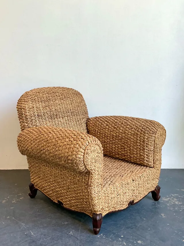Vintage Ralph Lauren Organic Modern Woven Seagrass Club Chair — additional photo 1