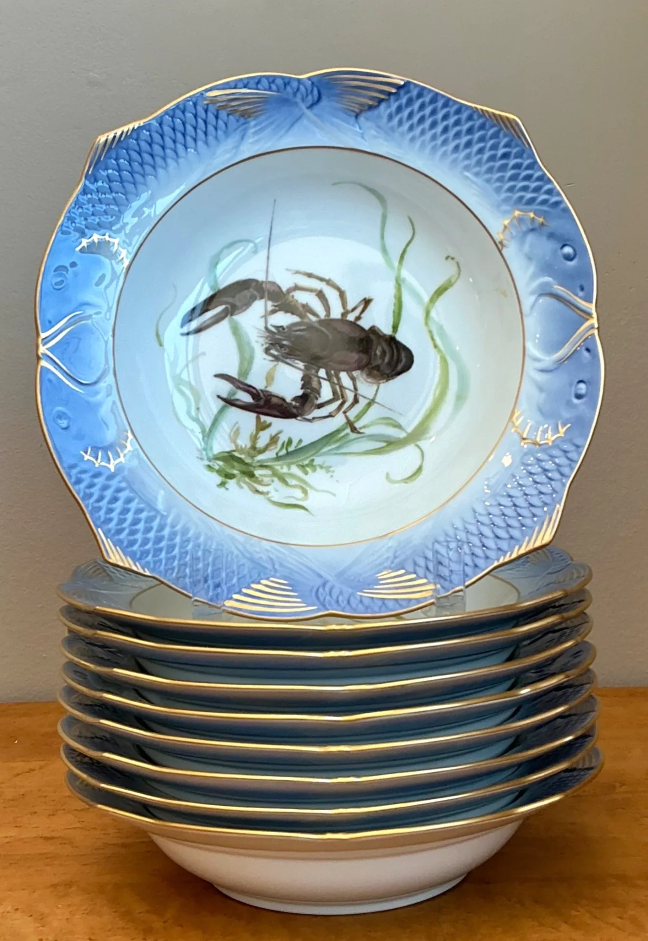 Vintage Royal Copenhagen Ichthyological Porcelain Fish Bowl - Set Of 8; — additional photo 4