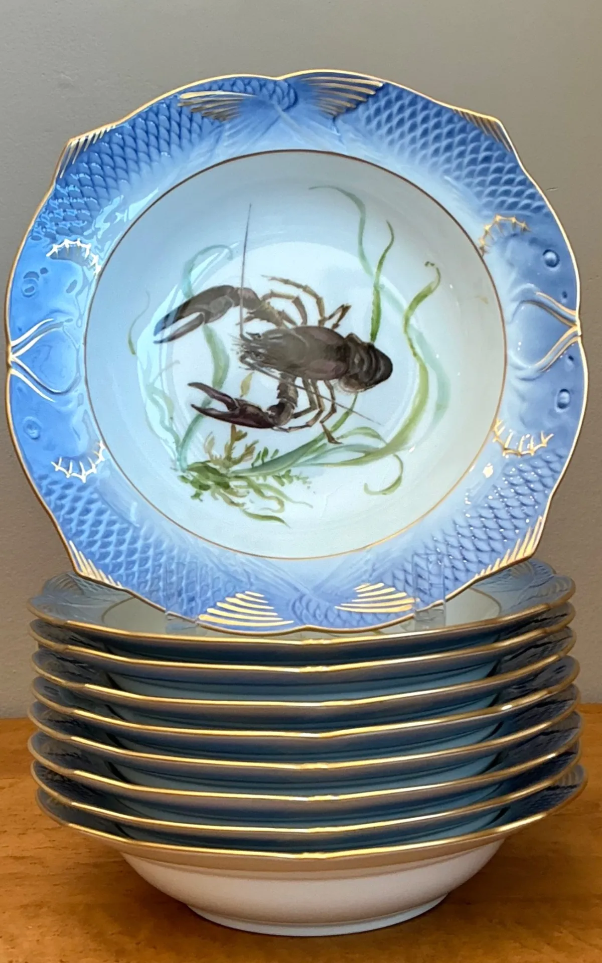 Vintage Royal Copenhagen Ichthyological Porcelain Fish Bowl - Set Of 8; — additional photo 4