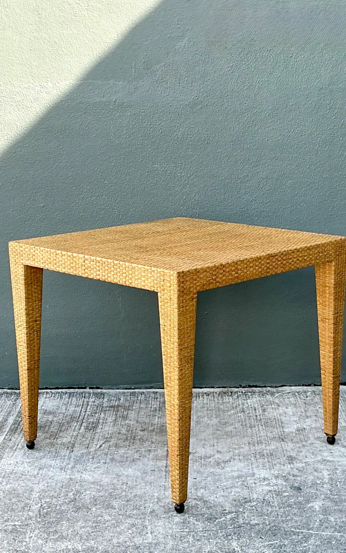 Vintage Baker Milling Road Rattan Square Game Table — additional photo 8
