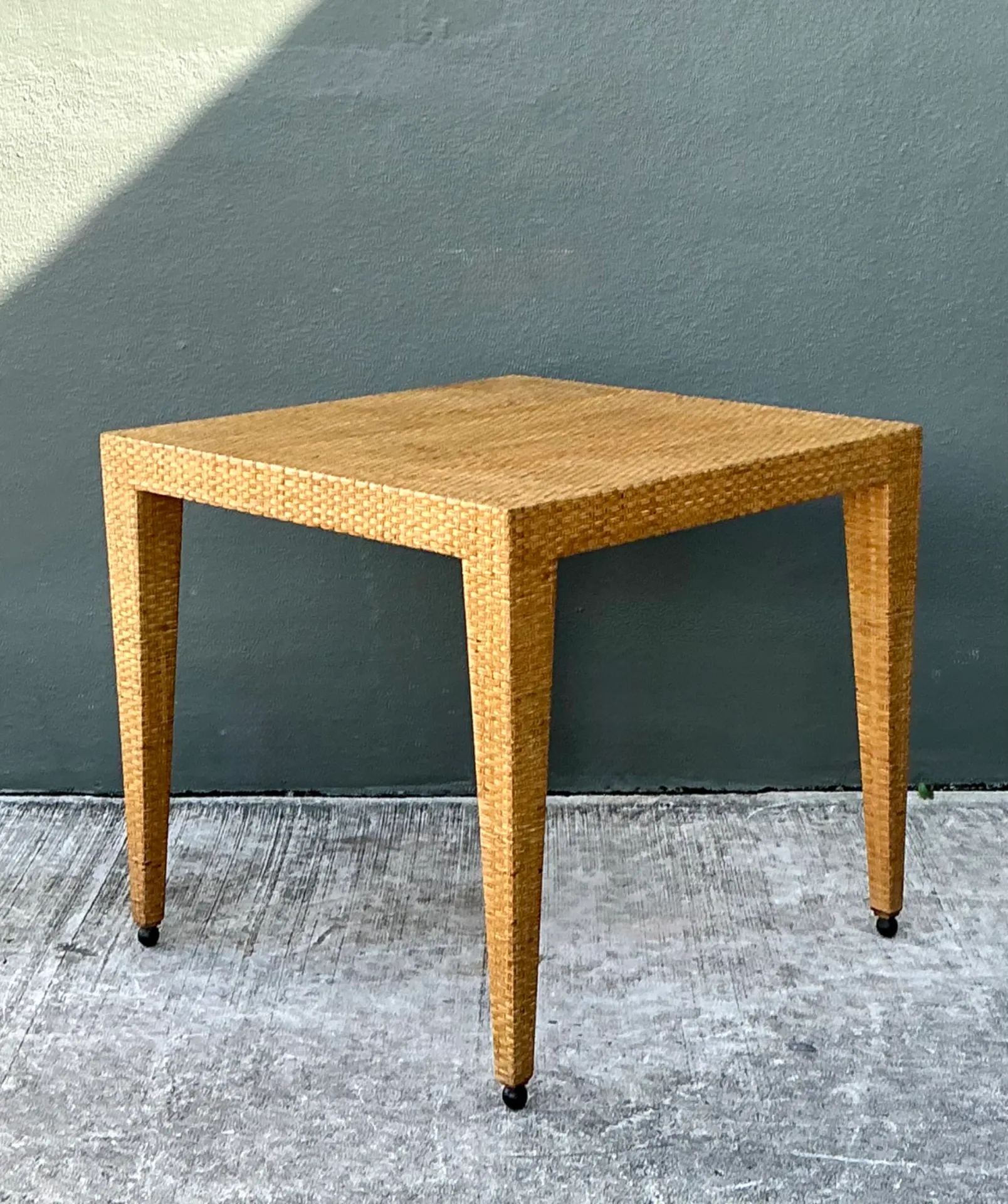 Vintage Baker Milling Road Rattan Square Game Table — additional photo 7