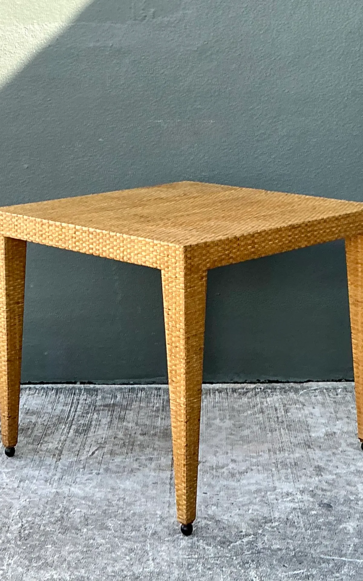 Vintage Baker Milling Road Rattan Square Game Table — additional photo 7