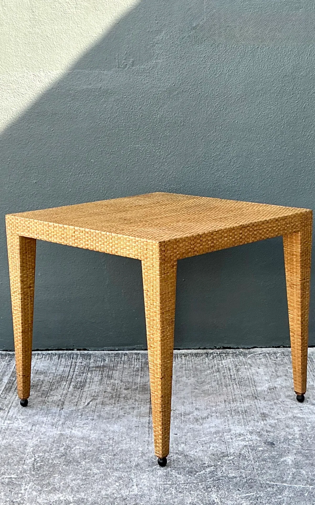 Vintage Baker Milling Road Rattan Square Game Table — additional photo 2