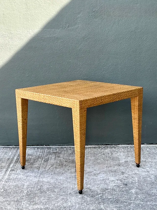 Vintage Baker Milling Road Rattan Square Game Table — additional photo 2