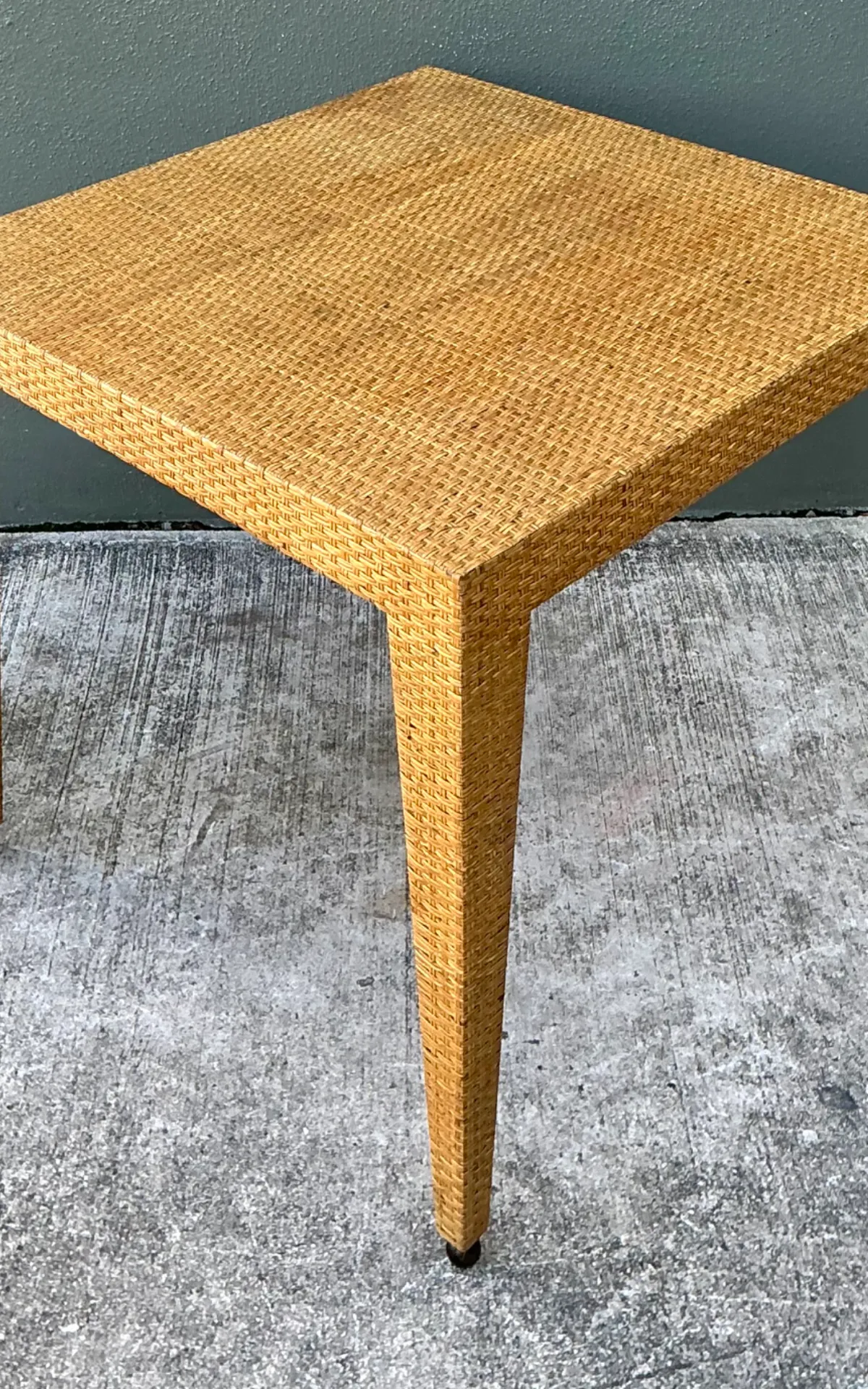 Vintage Baker Milling Road Rattan Square Game Table — additional photo 4