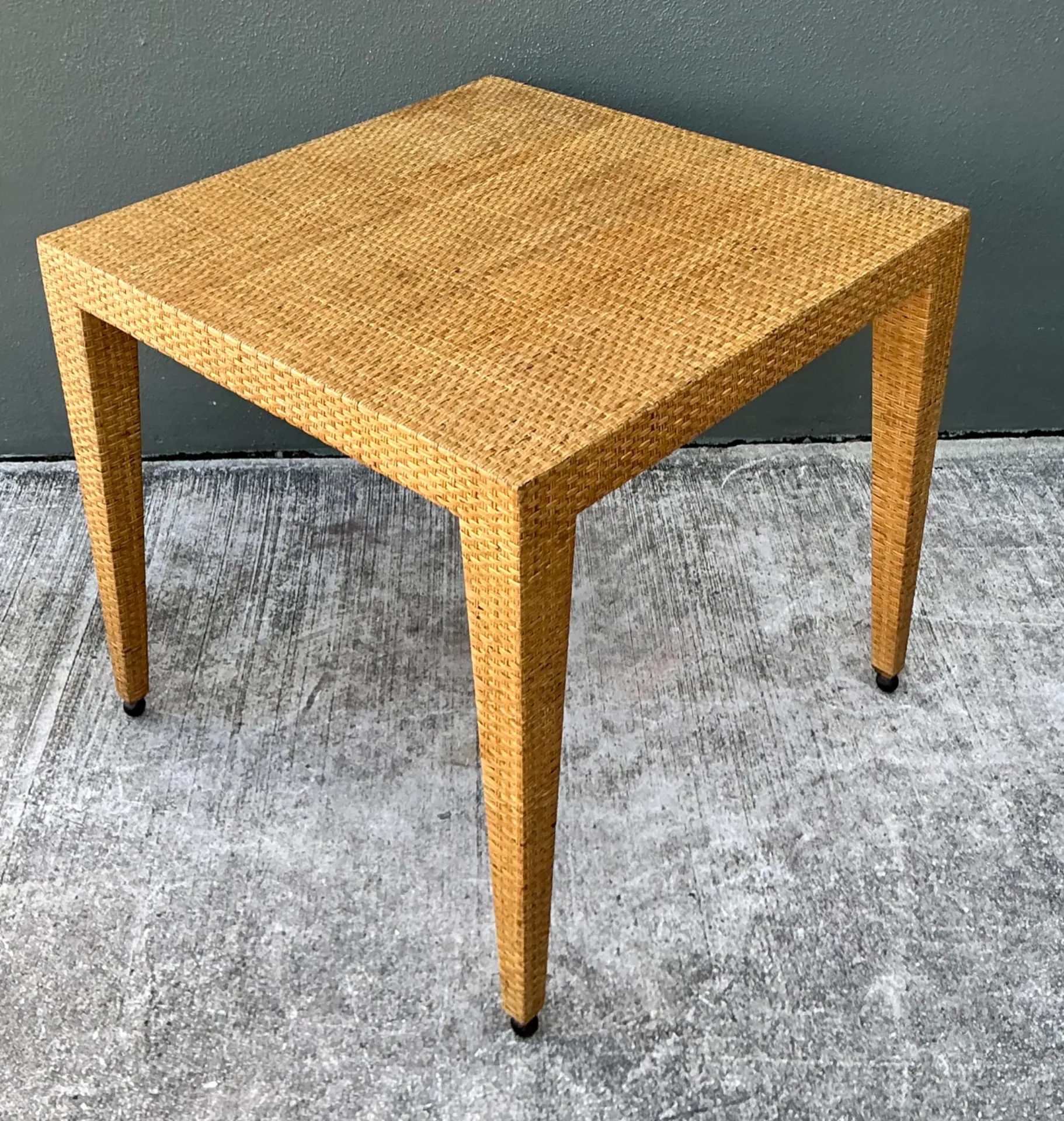 Vintage Baker Milling Road Rattan Square Game Table — additional photo 6