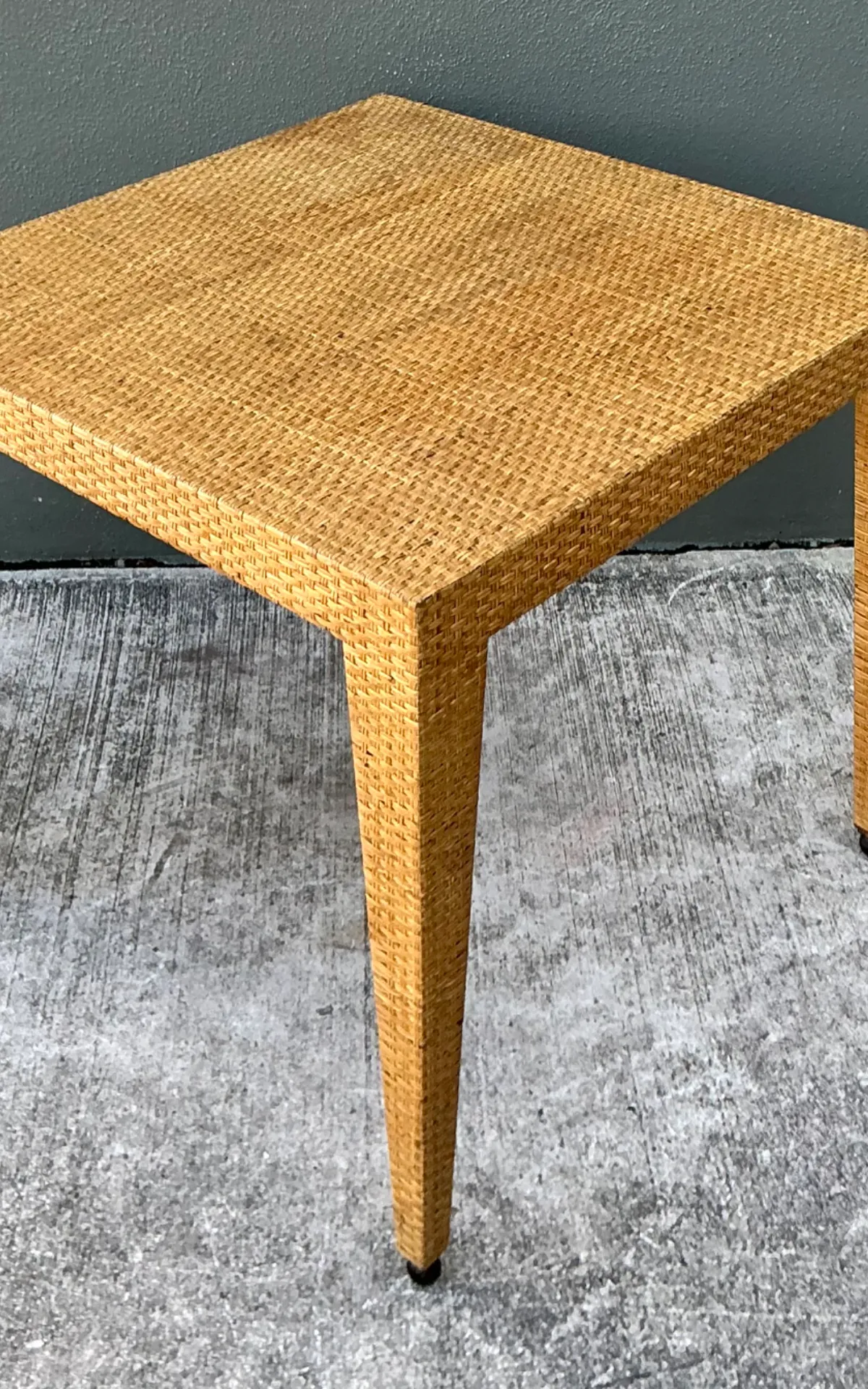 Vintage Baker Milling Road Rattan Square Game Table — additional photo 6