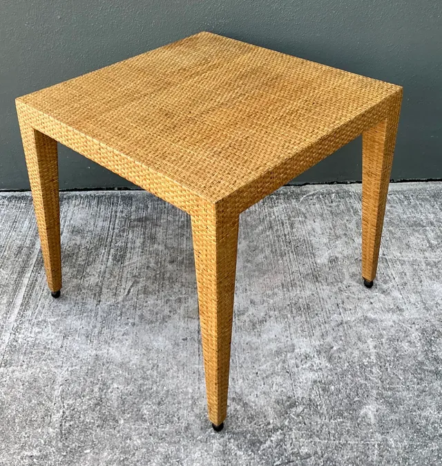 Vintage Baker Milling Road Rattan Square Game Table — additional photo 6