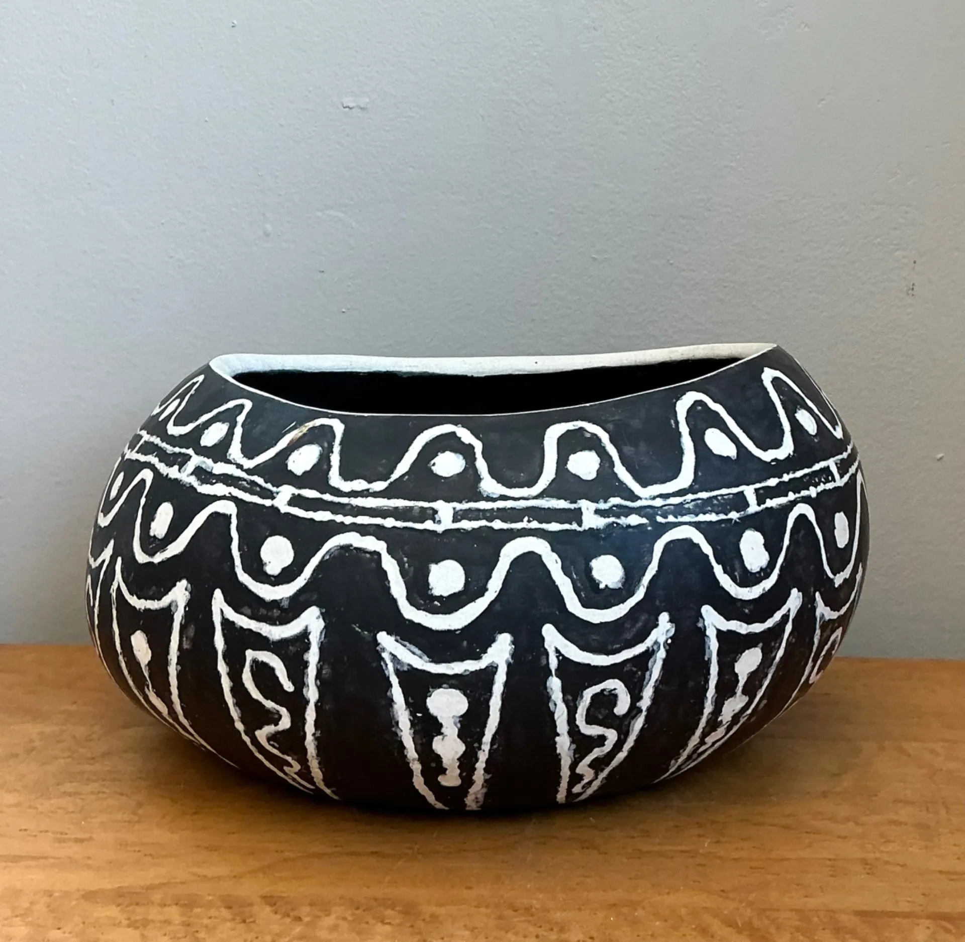 Vintage Hand Painted Ceramic Bowl — additional photo 1