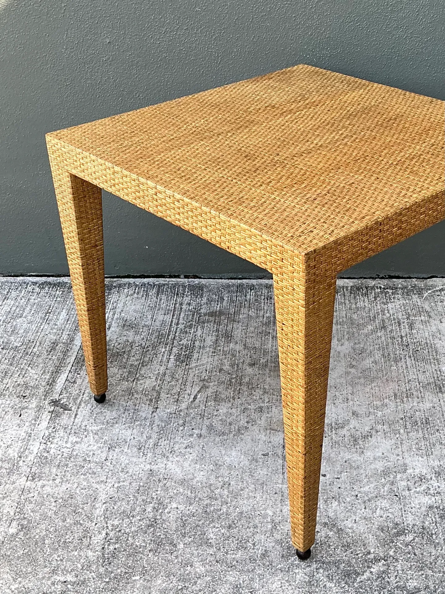 Vintage Baker Milling Road Rattan Square Game Table — additional photo 1