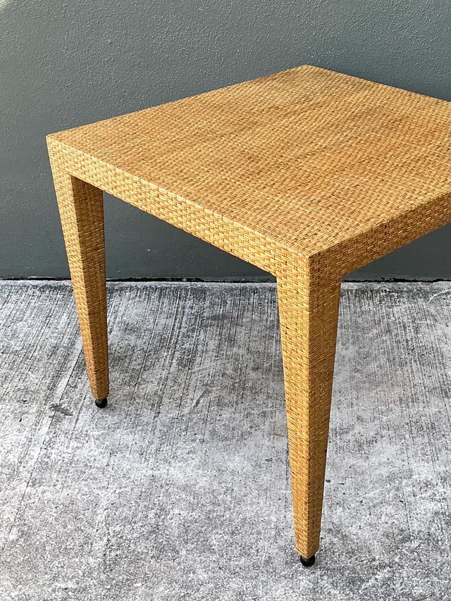 Vintage Baker Milling Road Rattan Square Game Table — additional photo 1