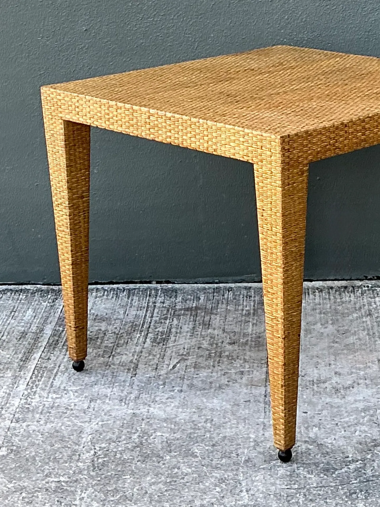 Vintage Baker Milling Road Rattan Square Game Table — additional photo 3