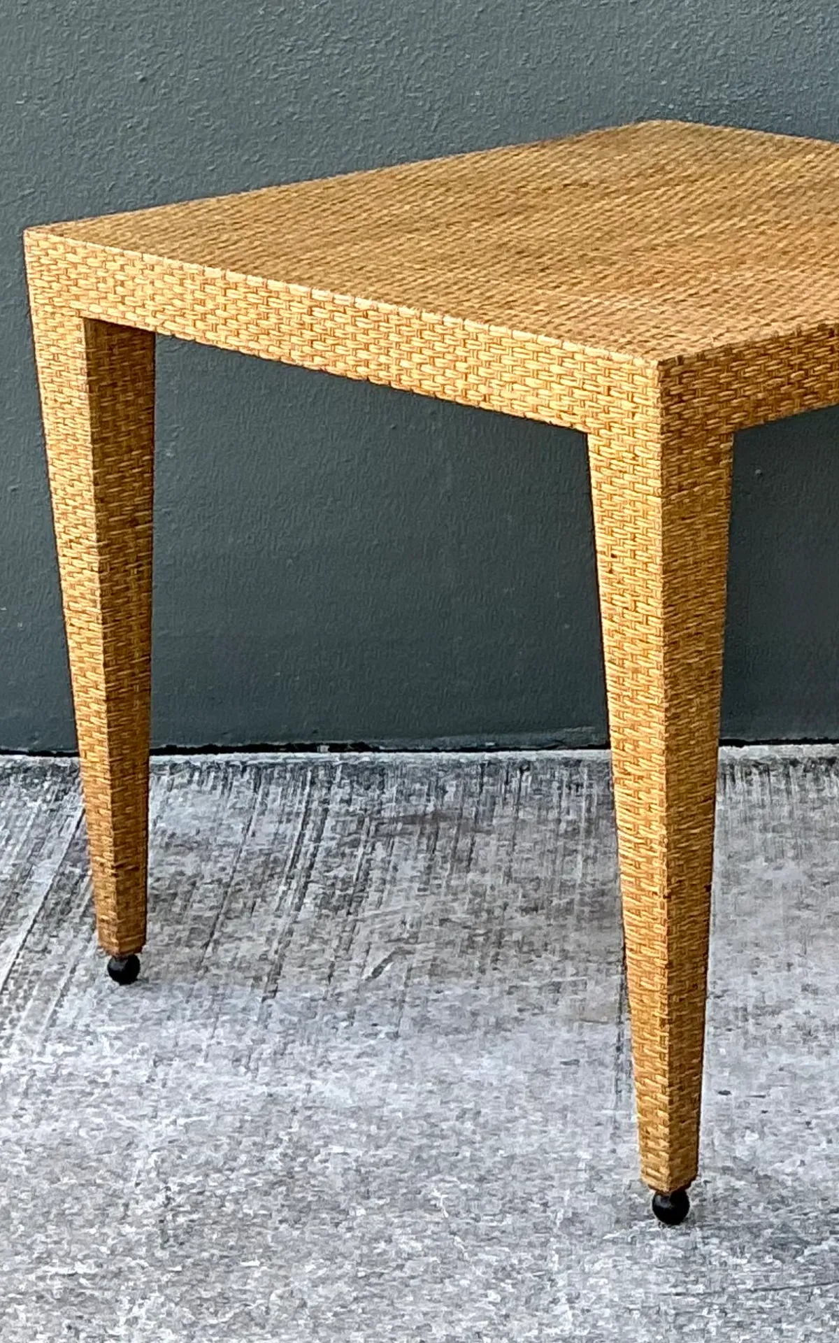 Vintage Baker Milling Road Rattan Square Game Table — additional photo 3