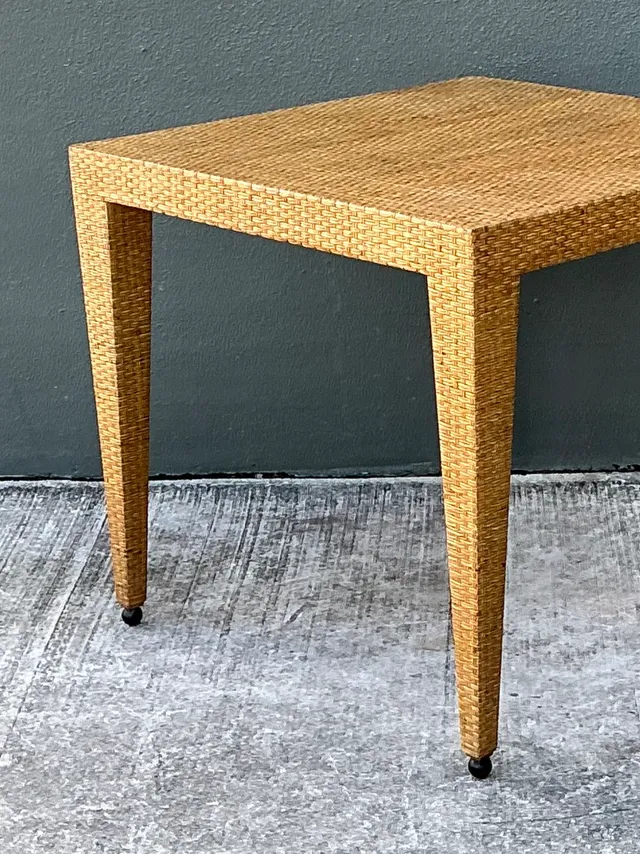 Vintage Baker Milling Road Rattan Square Game Table — additional photo 3