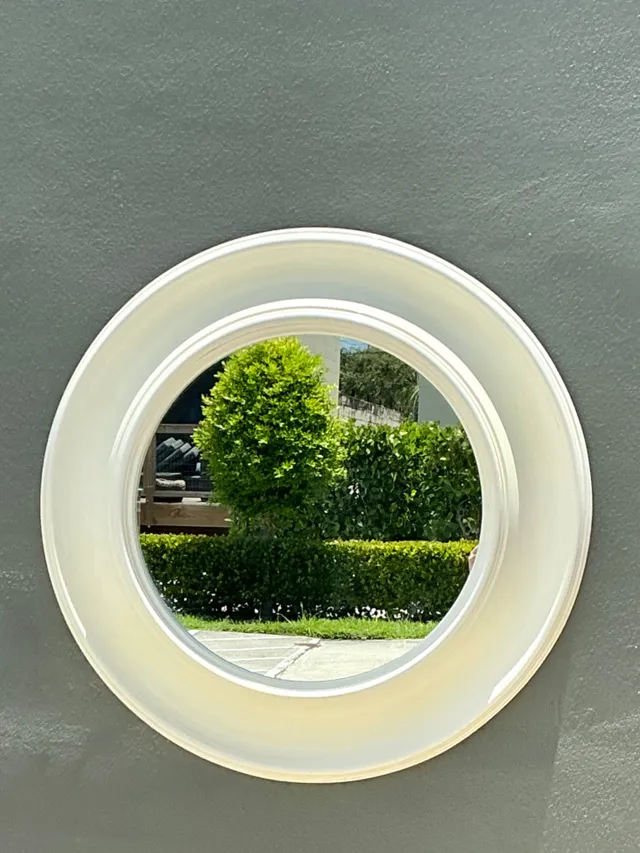 Vintage Round White Wall Mirror — additional photo 8