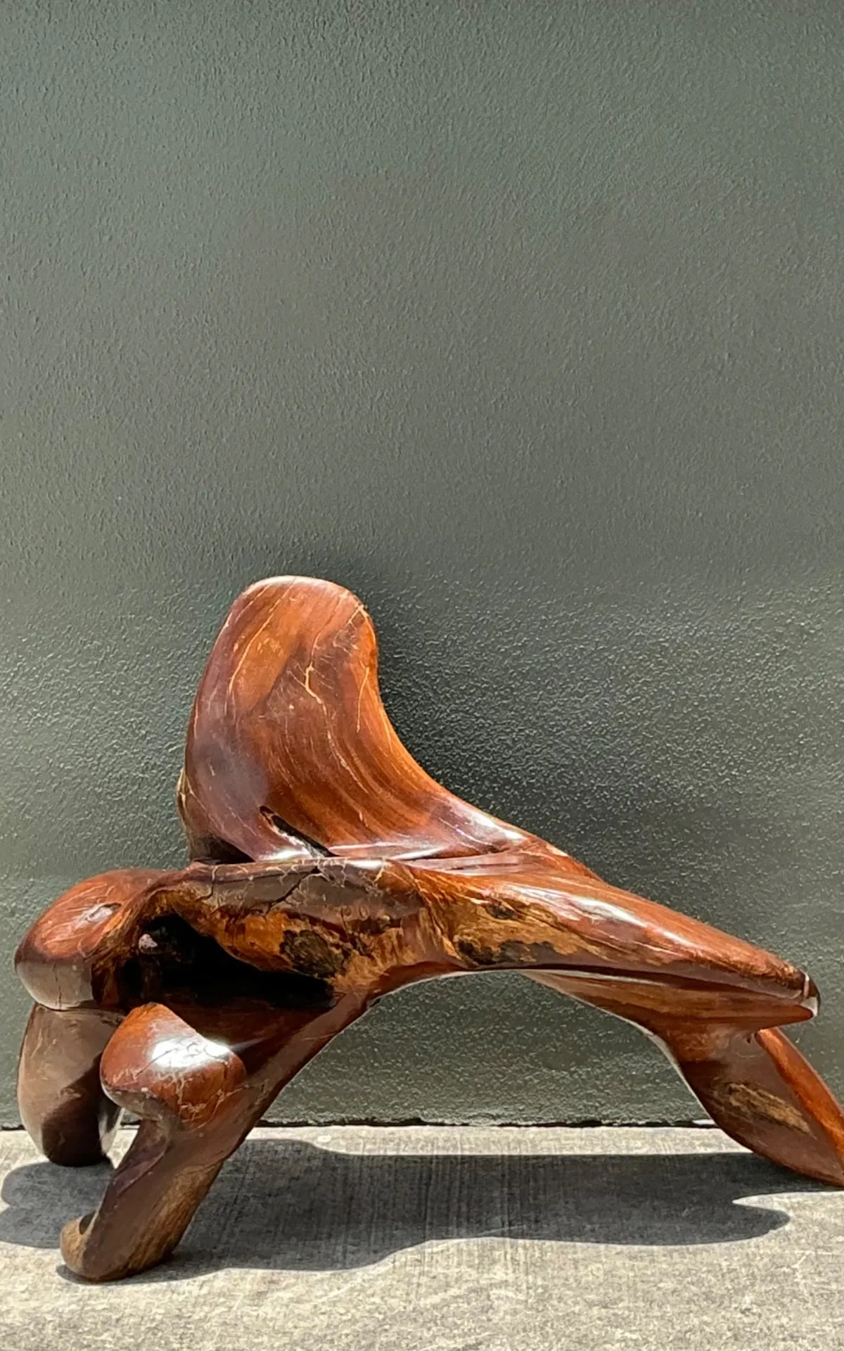 Vintage Organic Form Wood Accent Chair - Top view