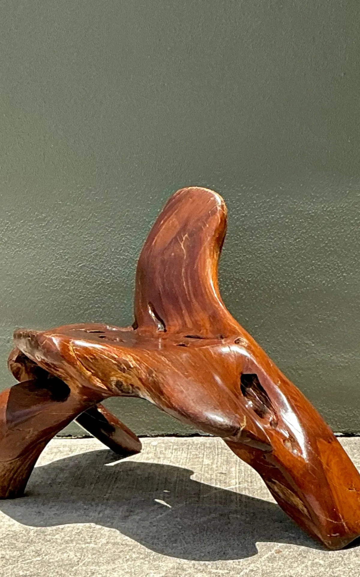 Vintage Organic Form Wood Accent Chair - Close-up view