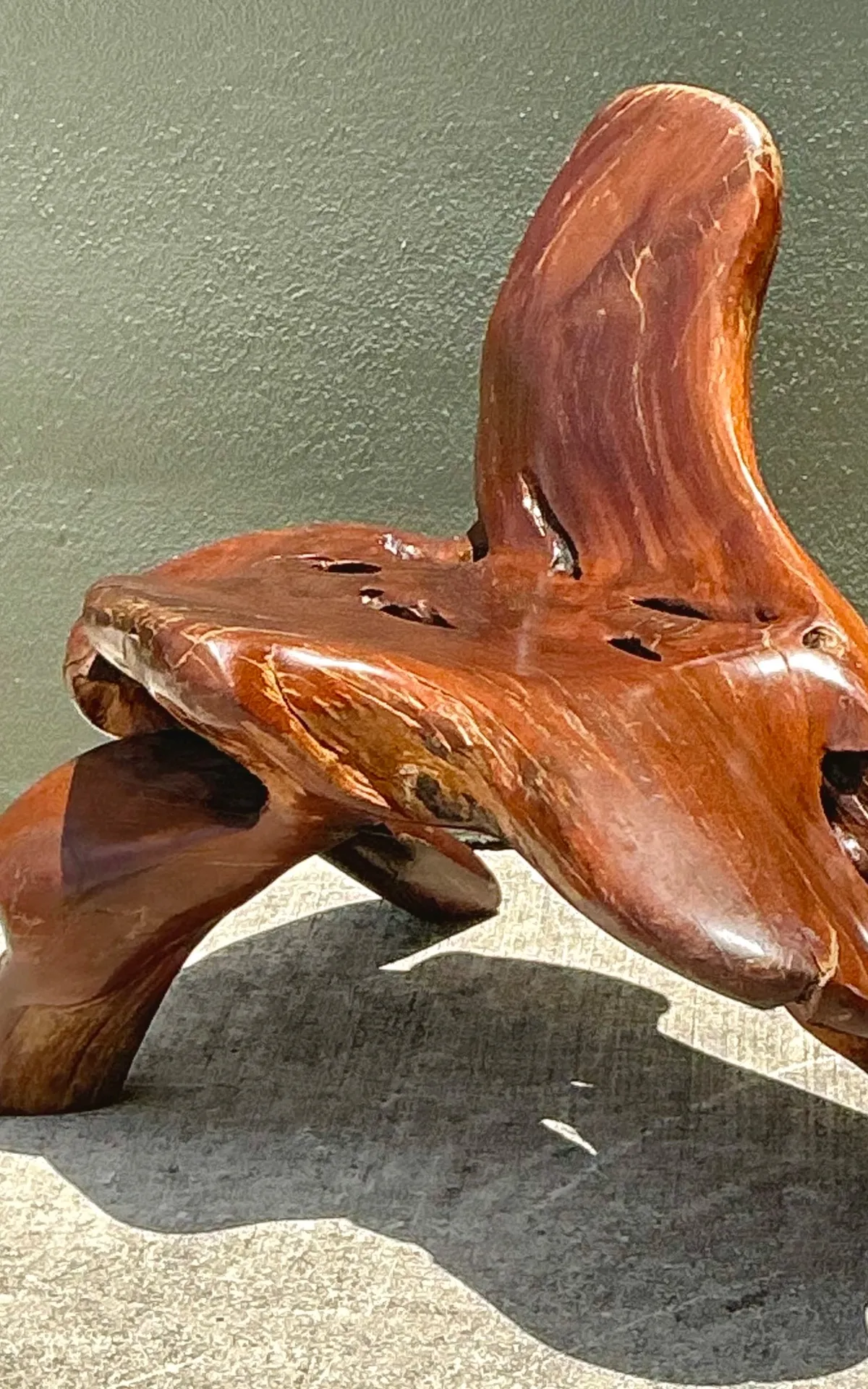 Vintage Organic Form Wood Accent Chair - Interior view