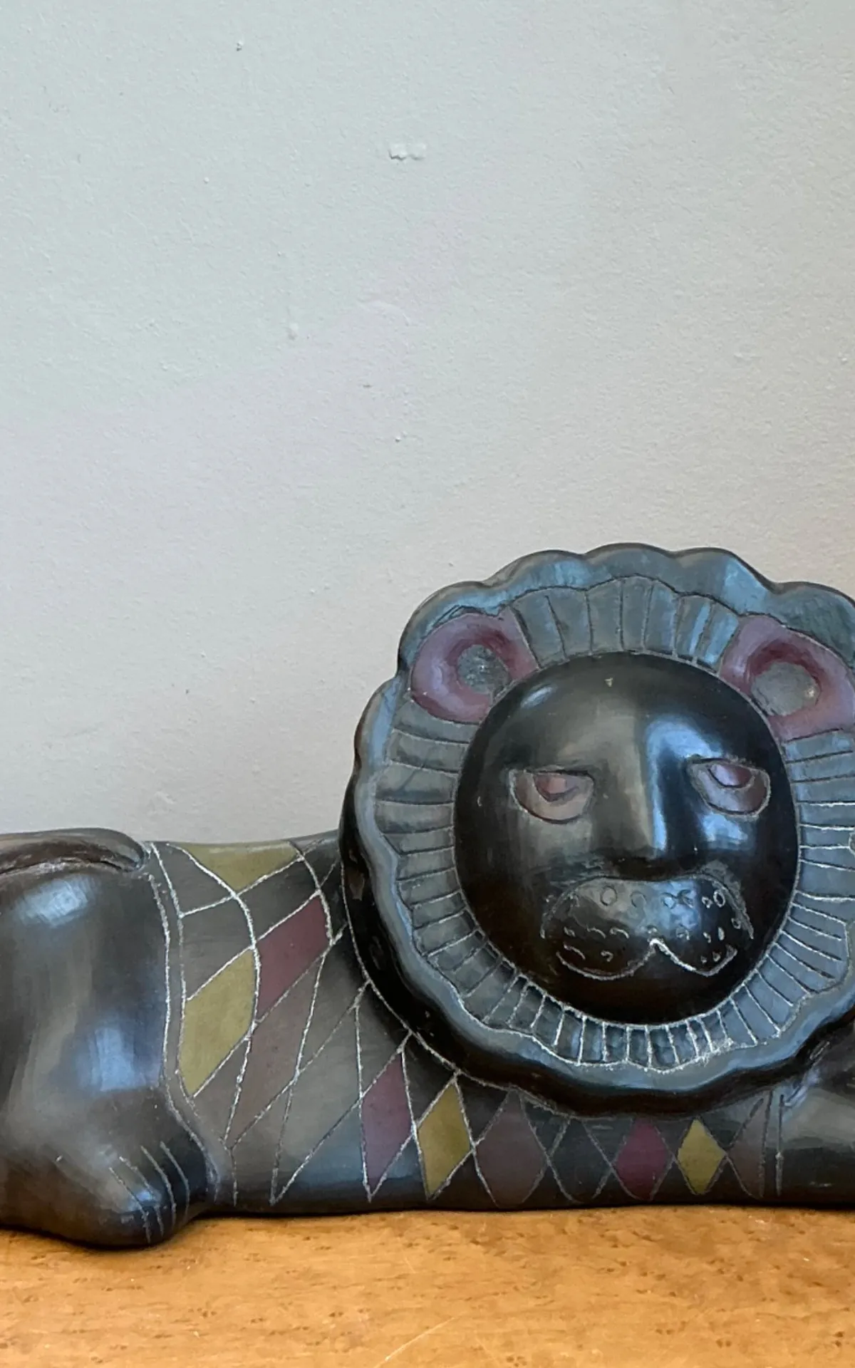 Vintage Handcrafted Ceramic Lion Sculpture — additional photo 6