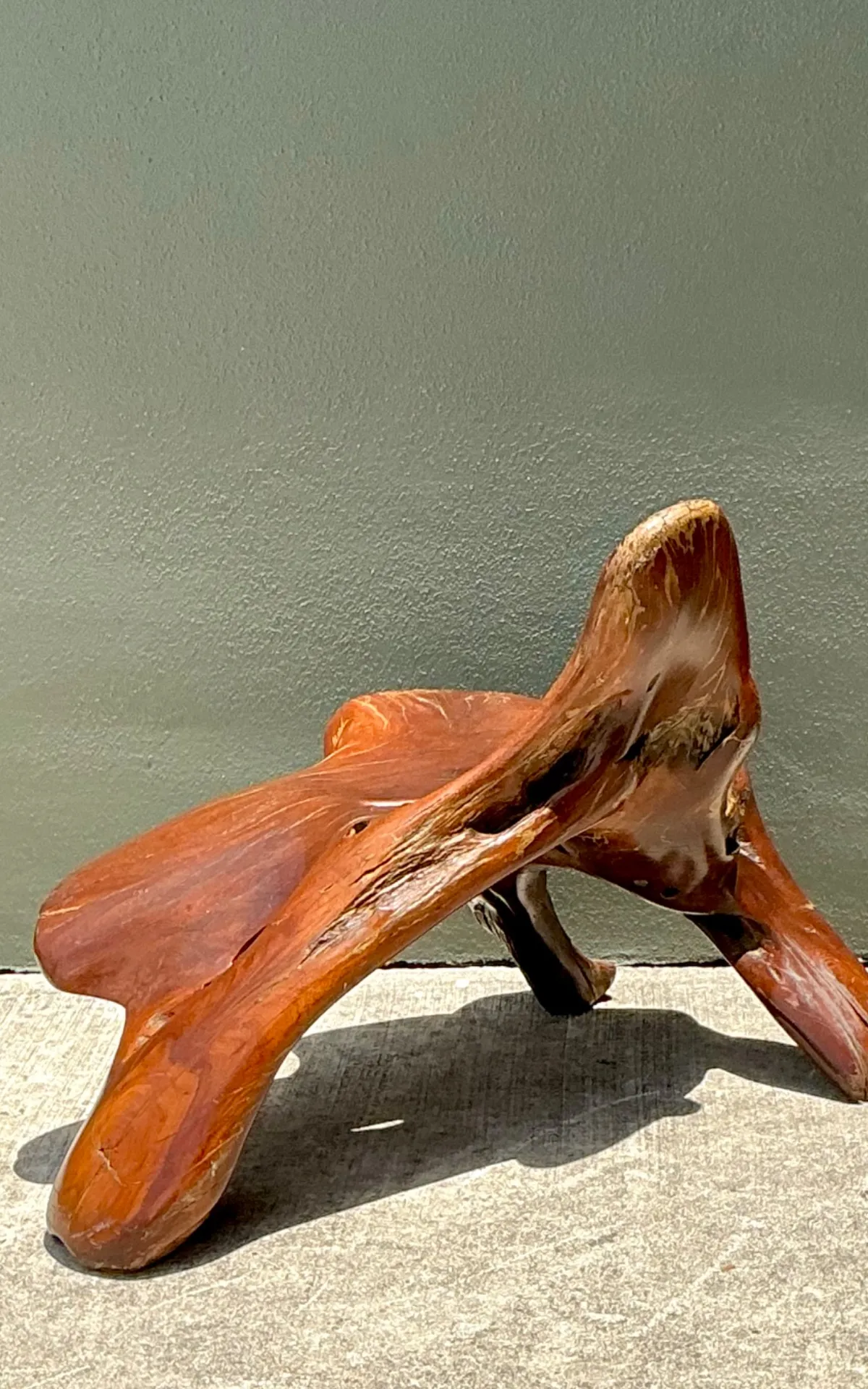 Vintage Organic Form Wood Accent Chair - Angle view