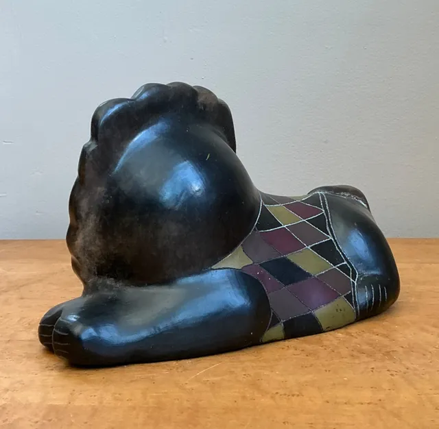 Vintage Handcrafted Ceramic Lion Sculpture — additional photo 3