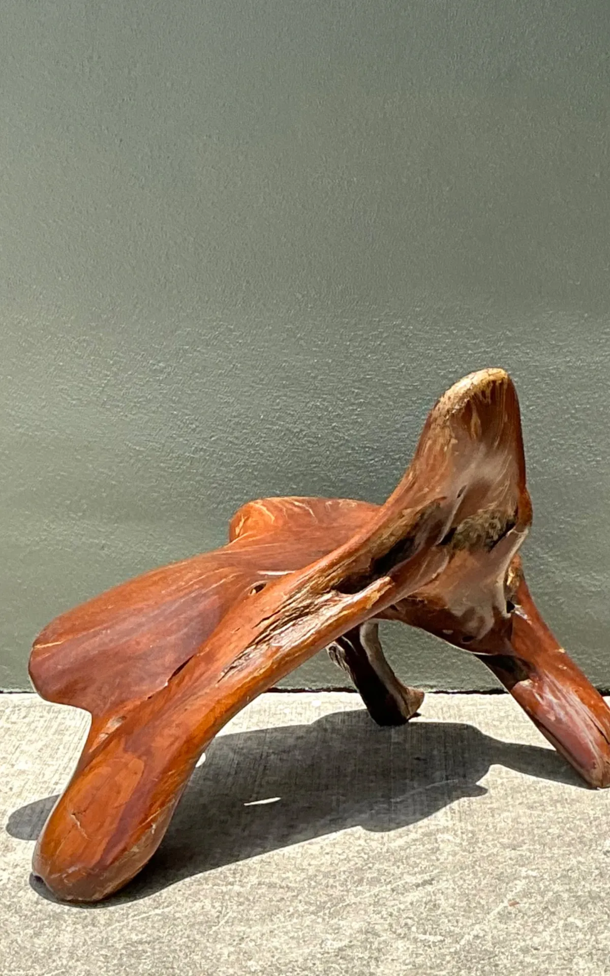 Vintage Organic Form Wood Accent Chair - Bottom view