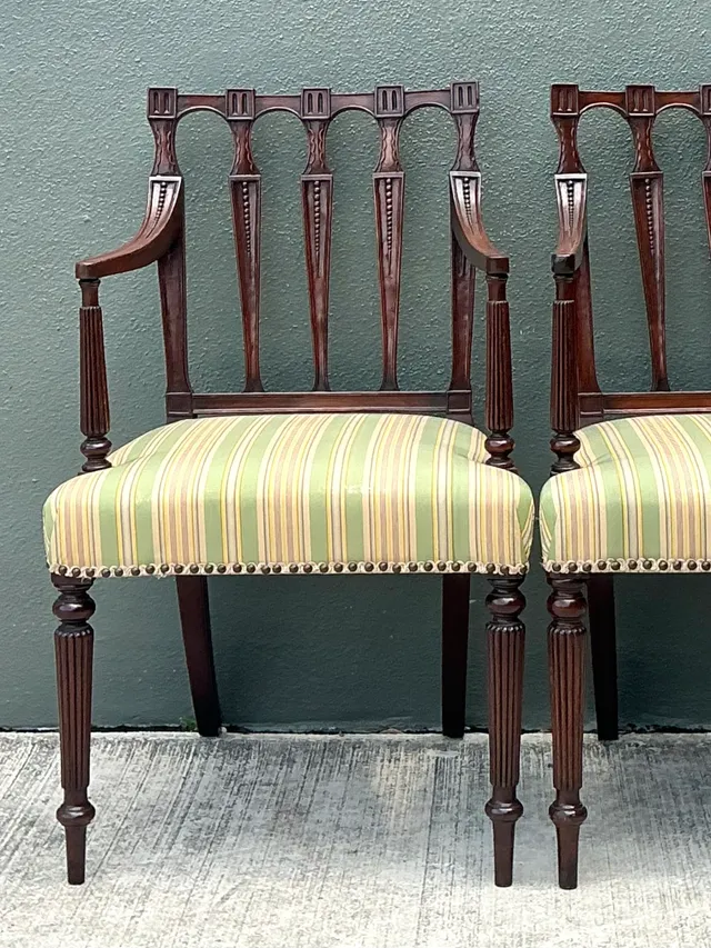 Vintage Carved Wood Chippendale Armchairs - Pair — additional photo 8