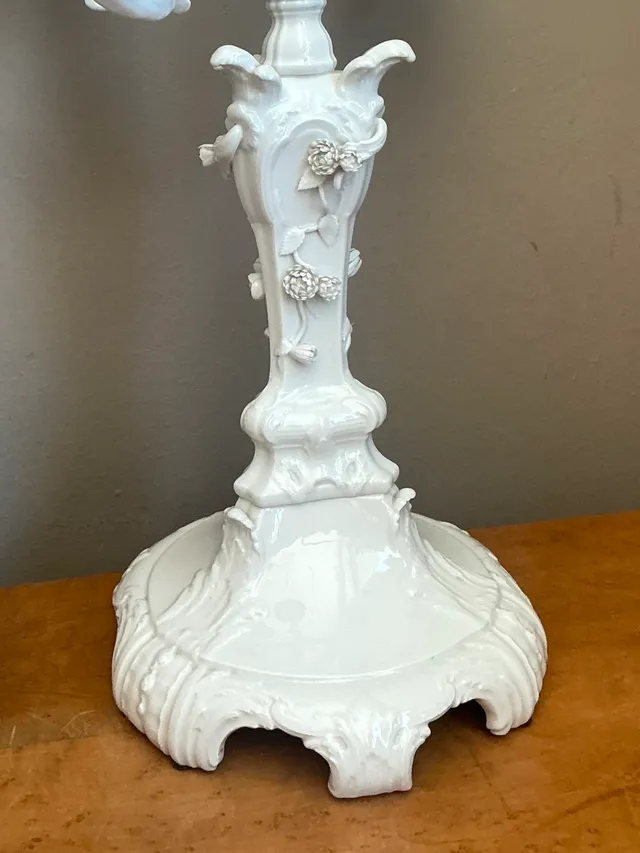 Vintage KPM Berlin Blanc De Chine White Porcelain Candelabras - Pair — additional photo 4