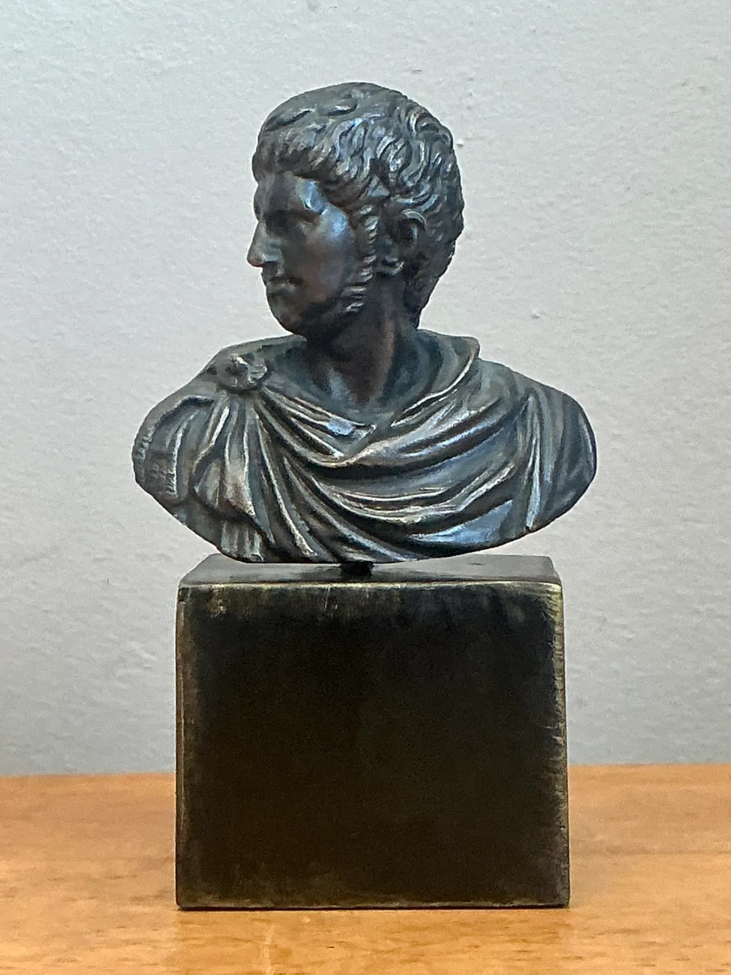 Vintage Roman Emperor Bust on Plinth — additional photo 6