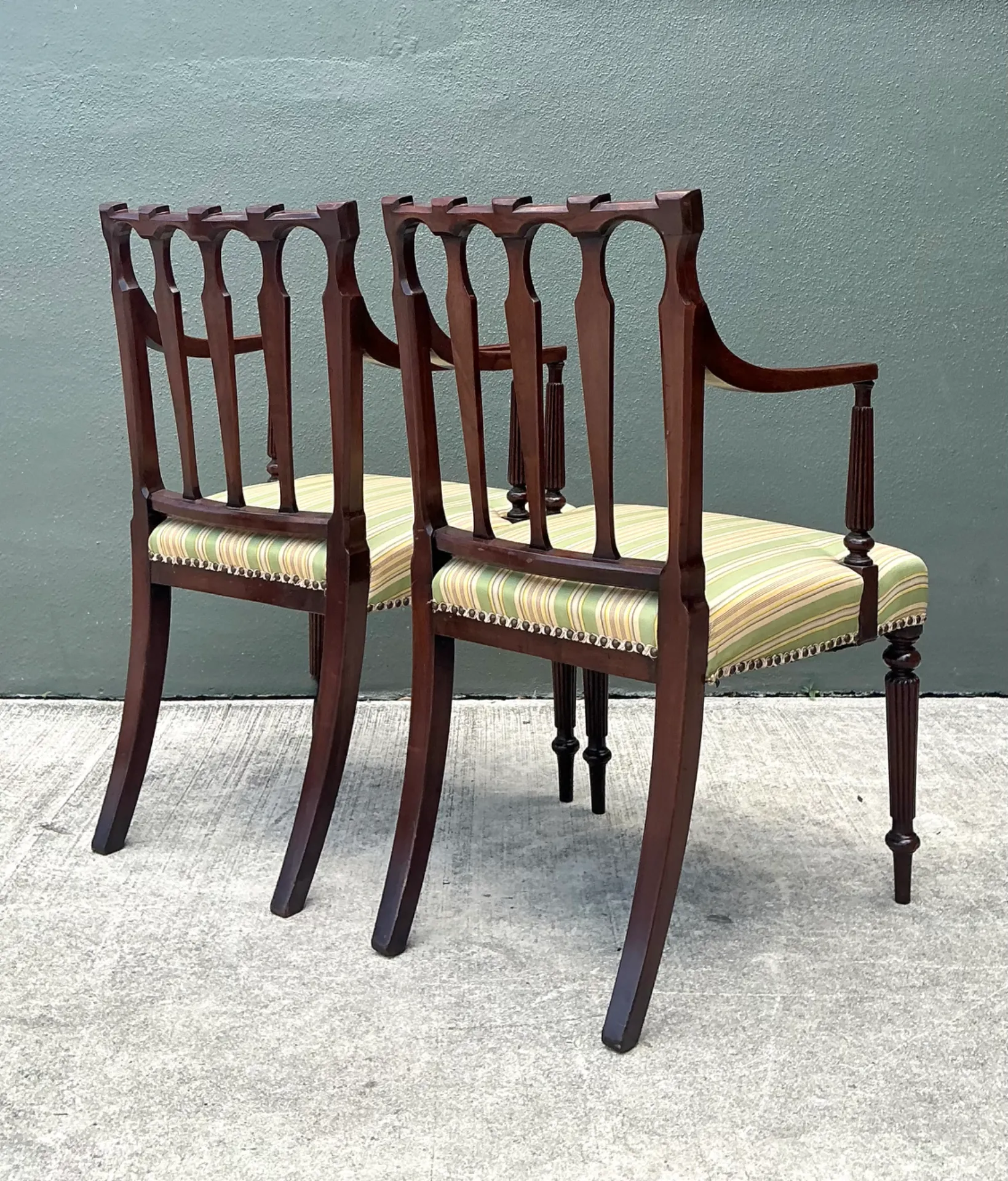 Vintage Carved Wood Chippendale Armchairs - Pair — additional photo 7
