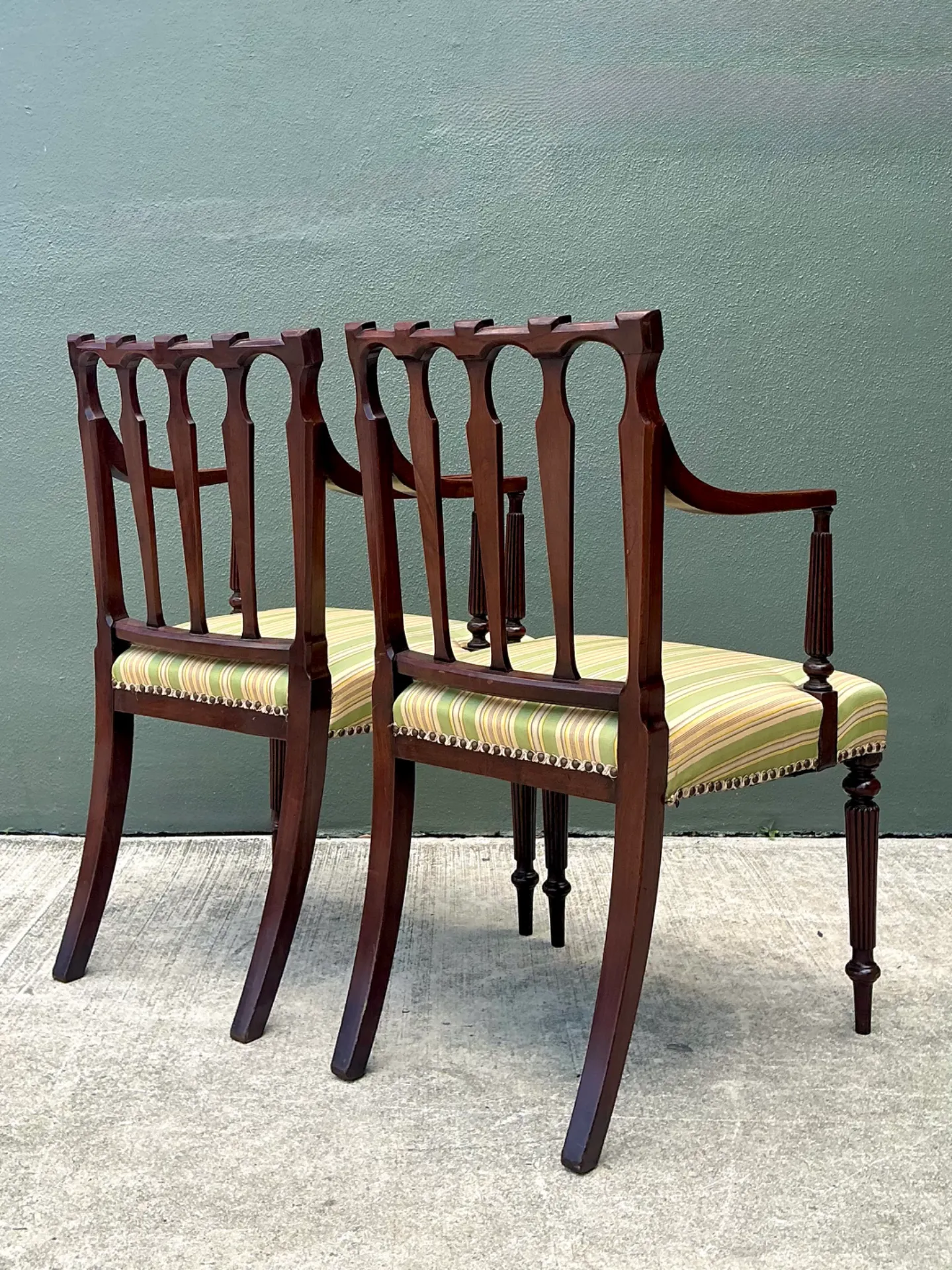 Vintage Carved Wood Chippendale Armchairs - Pair — additional photo 5